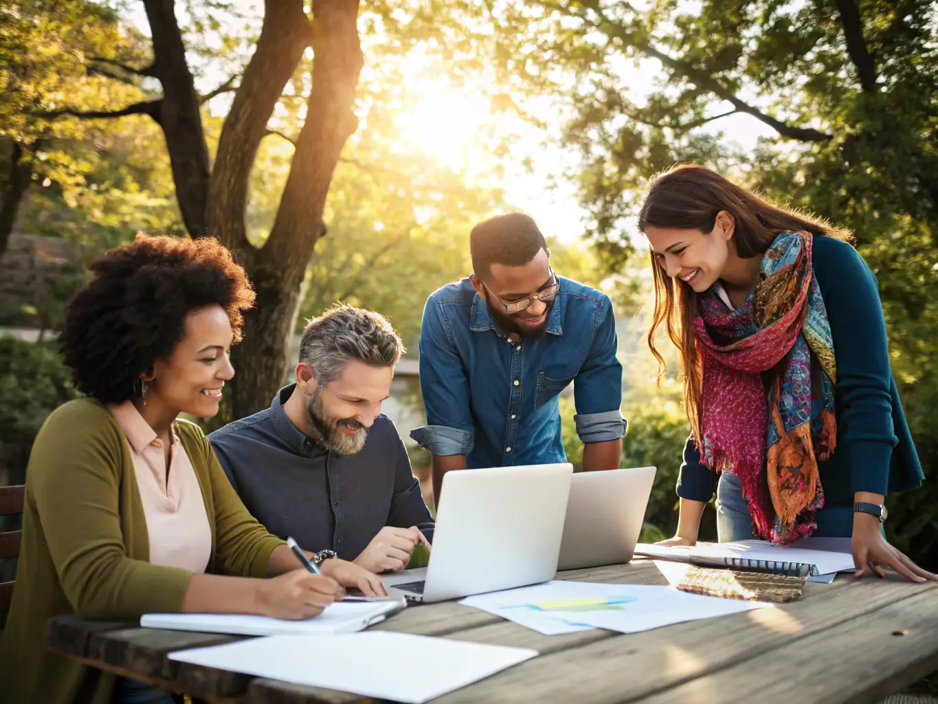 A photograph capturing a community forum in Alpes-de-Haute-Provence, with architects, local officials, and residents engaged in a discussion about urban planning and architectural preservation.